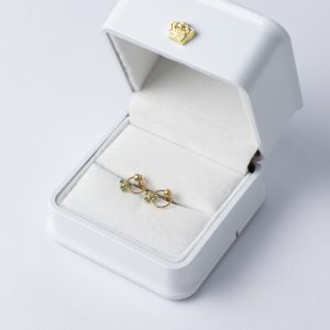 Topos Flor Esmeralda / Oro Amarillo 18K