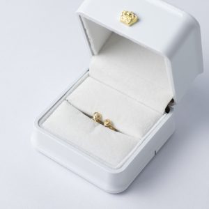 Topos Corazón Diamantados 0.45grs / Oro Amarillo 18K