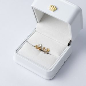 Topos Flor Circón 1.02grs / Tres Oros 18K